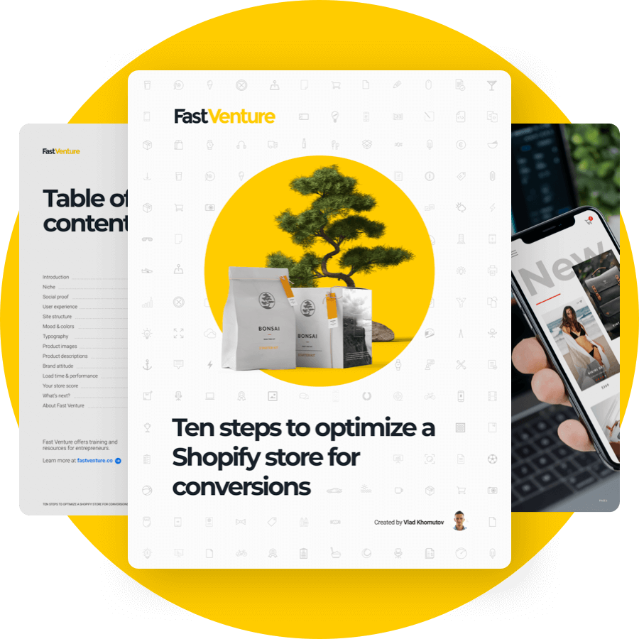 Free PDF Guide - Ten steps to optimize a Shopify store for conversions